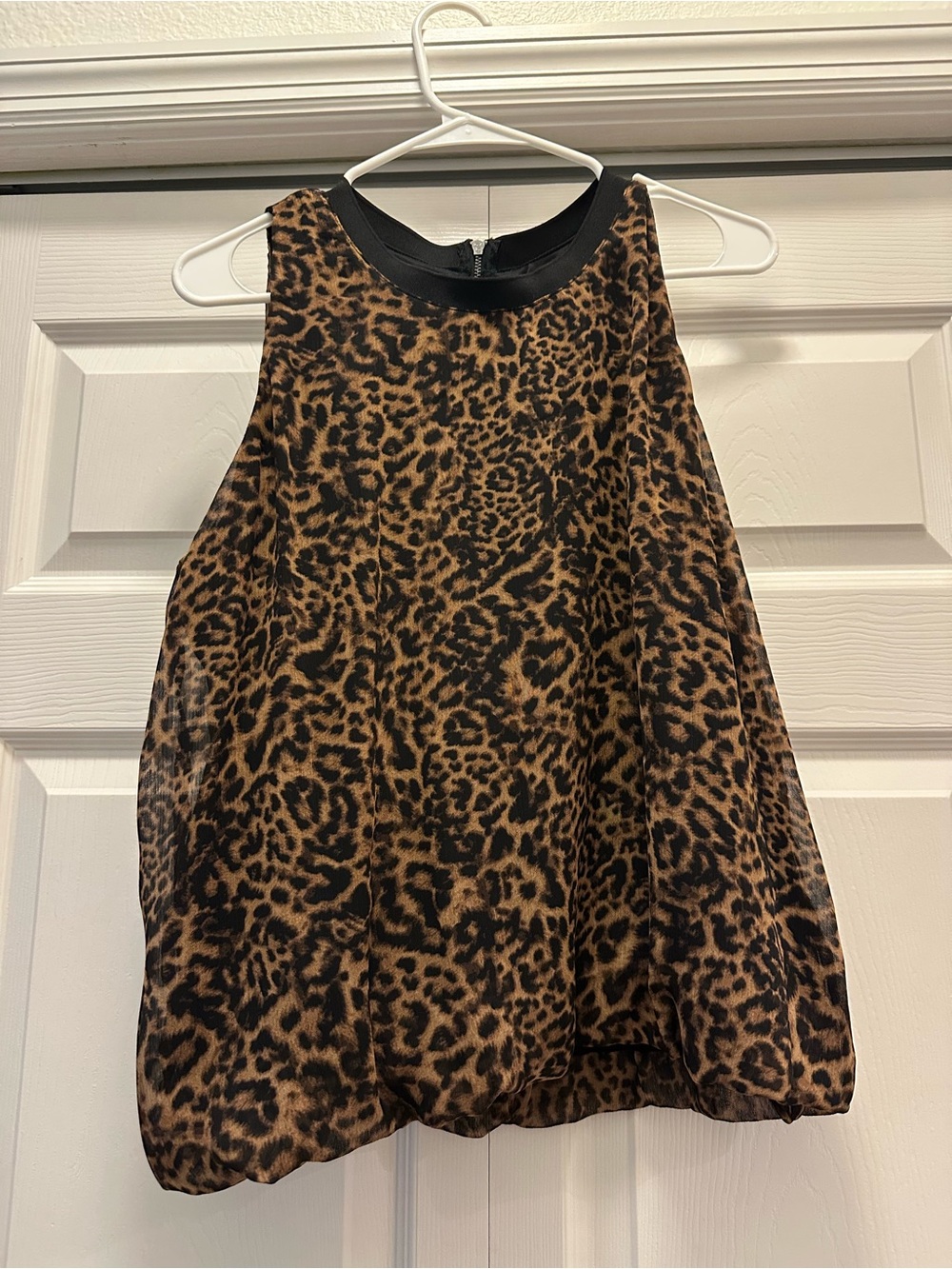 DKNY Women’s Leopard Print Bubble Blouse